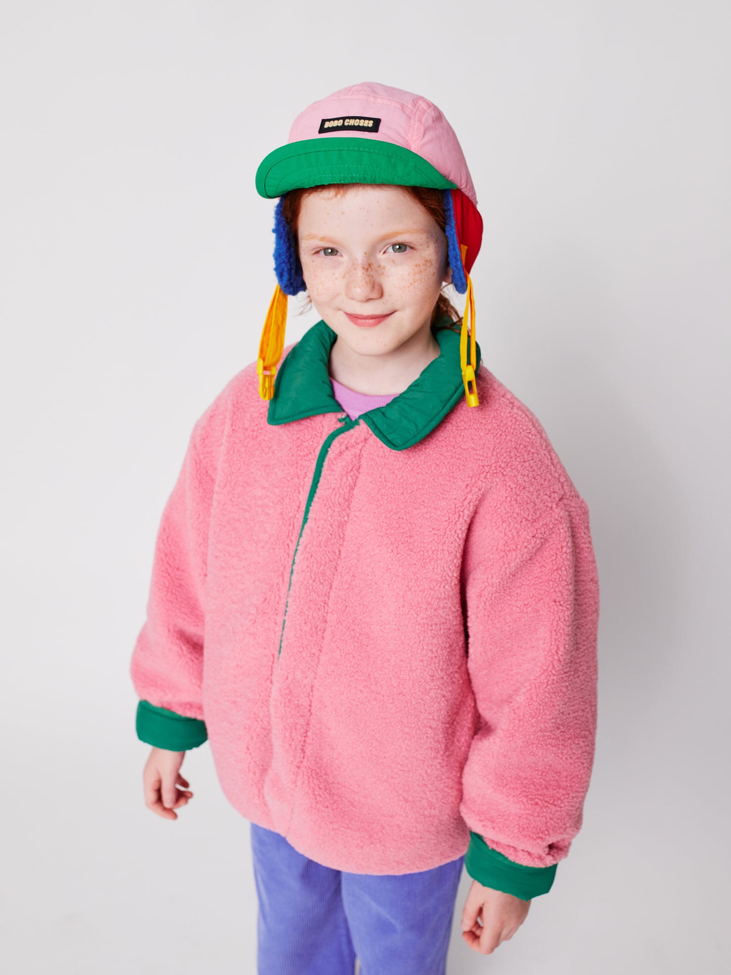 Bobo Choses Pink Colour Block Winter Cap
