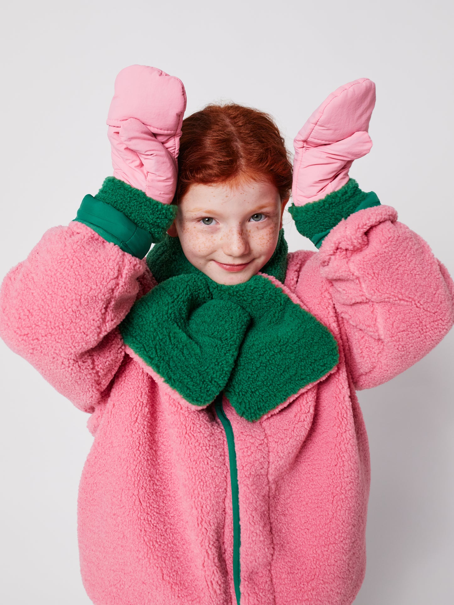 Bobo Choses Pink Bicolour Mittens