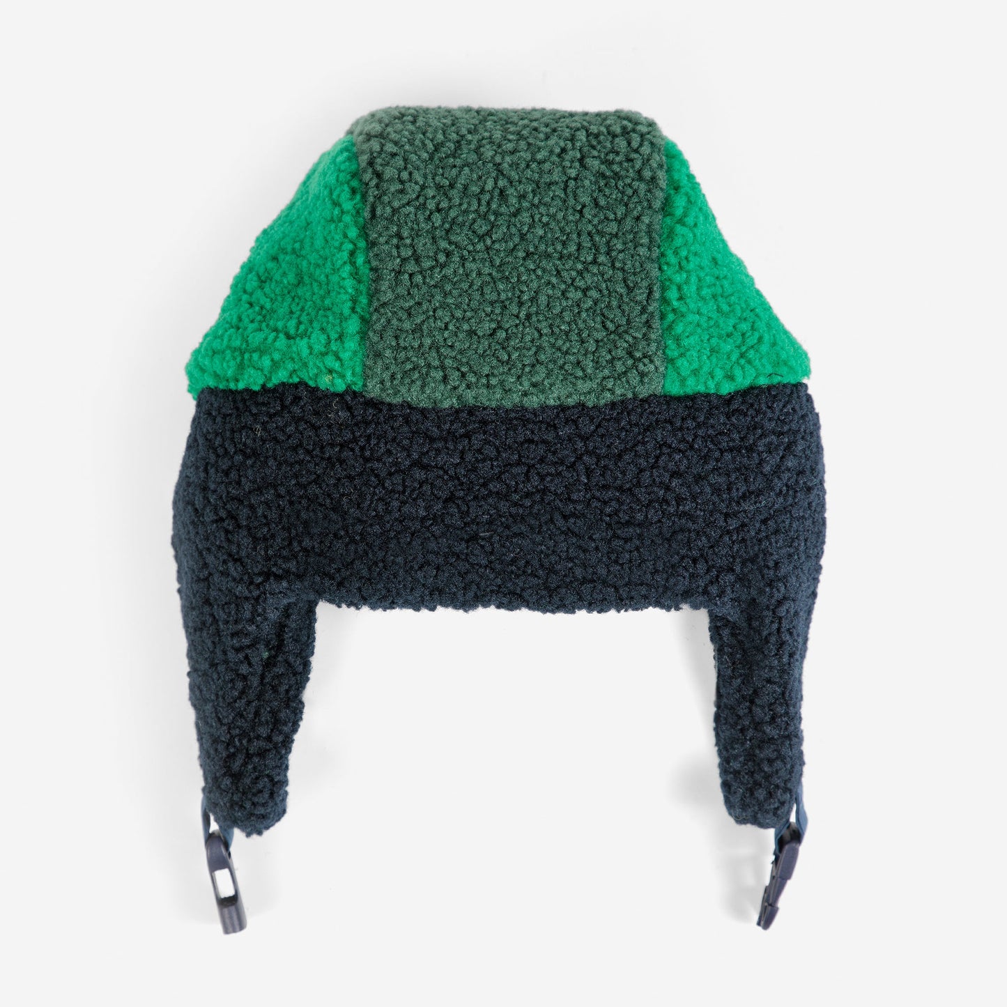 Bobo Choses Green/Blue Colour Block Sheepskin Chapka