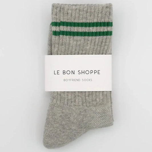 Le Bon Shoppe Lt Grey Boyfriend Socks