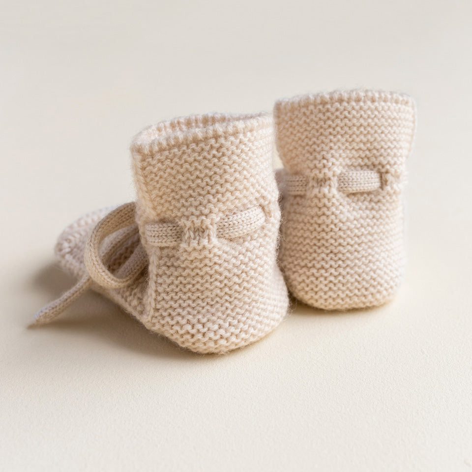 Cream Merino Wool Booties
