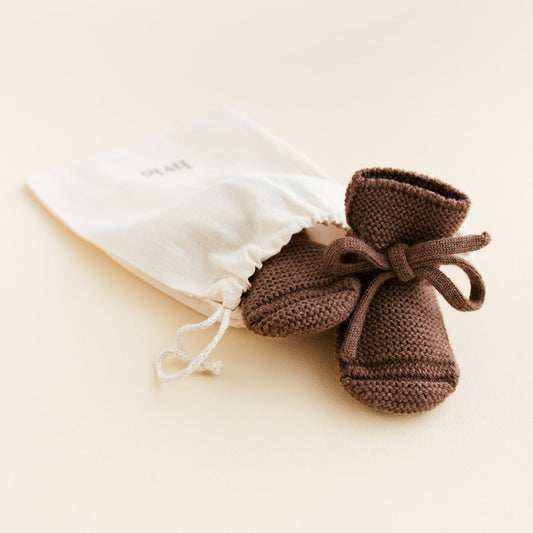 Mocha Merino Wool Booties