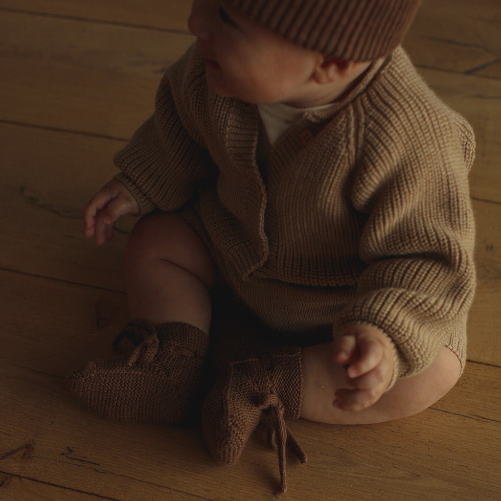 Mocha Merino Wool Booties