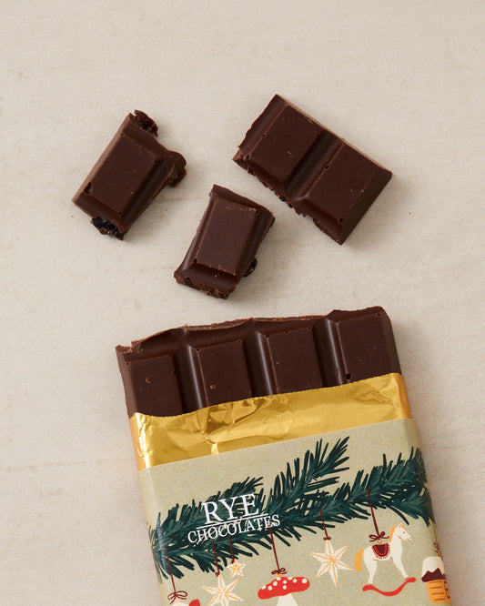 Christmas Pudding Dark Chocolate Bar - 72% Ecuadorian