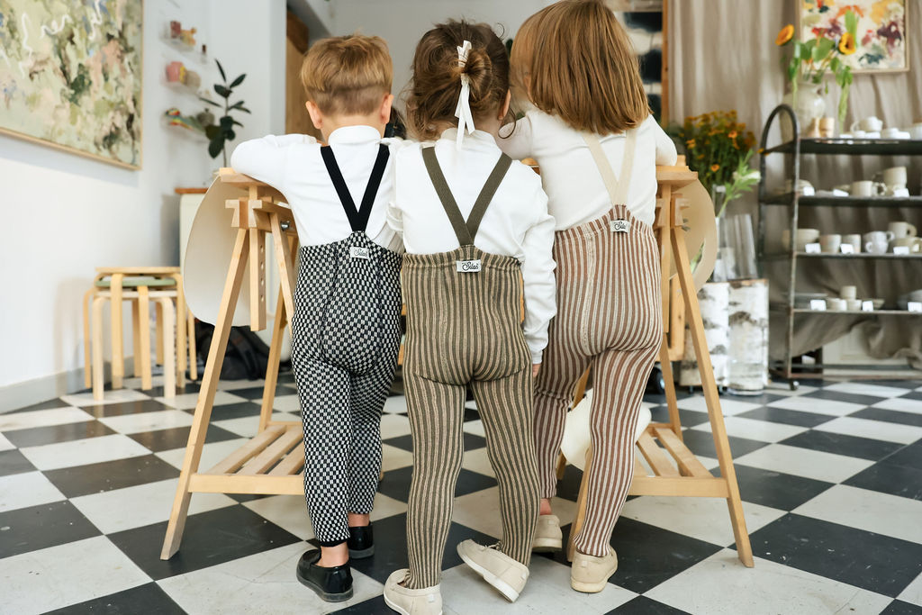 Silly Silas Atelier Collection Granola x Cream Striped Footless Tights