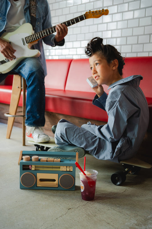 kiko+ & gg* Blue Boombox Tape Recorder