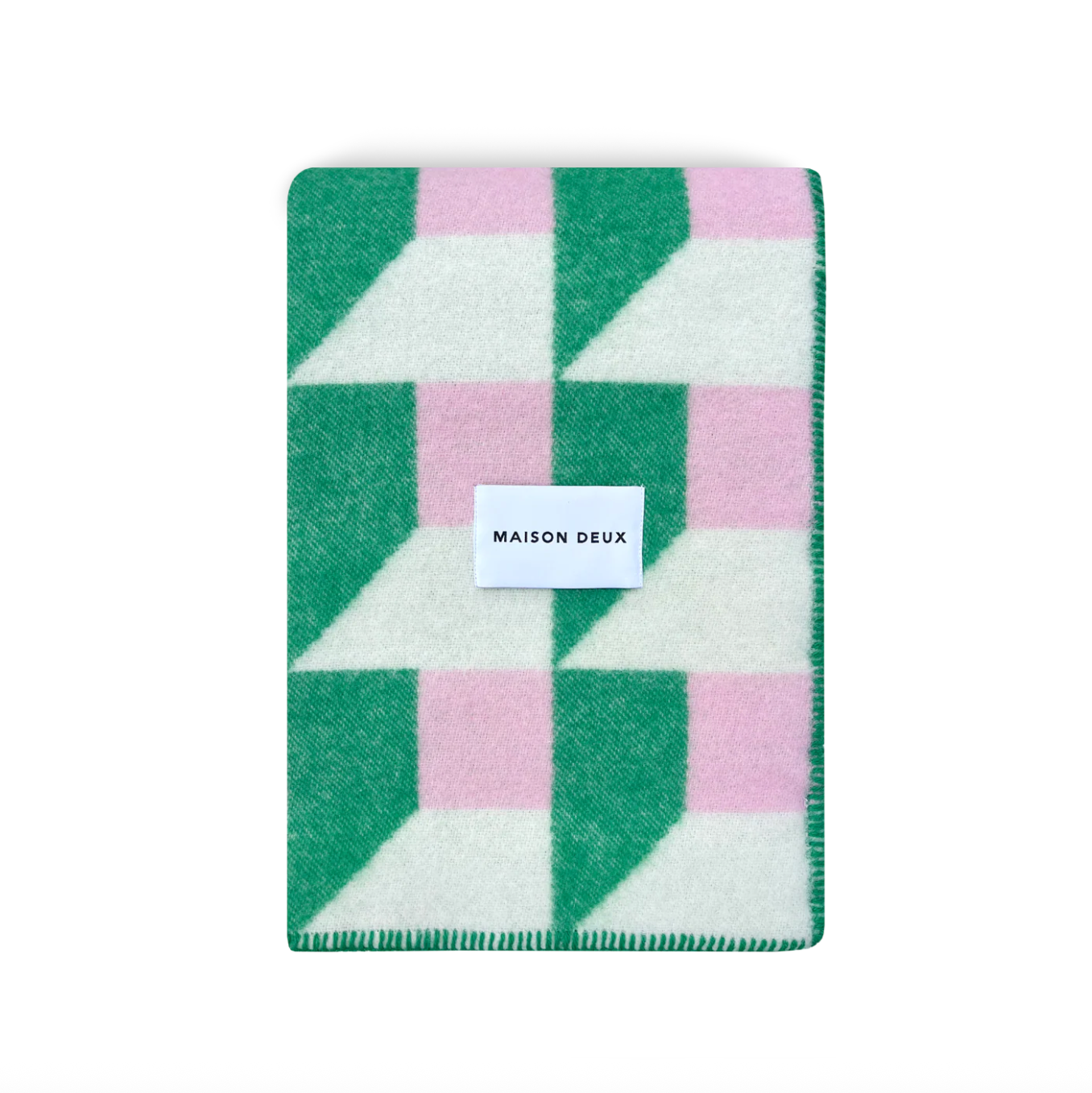 Grass Pink Cubics Blanket