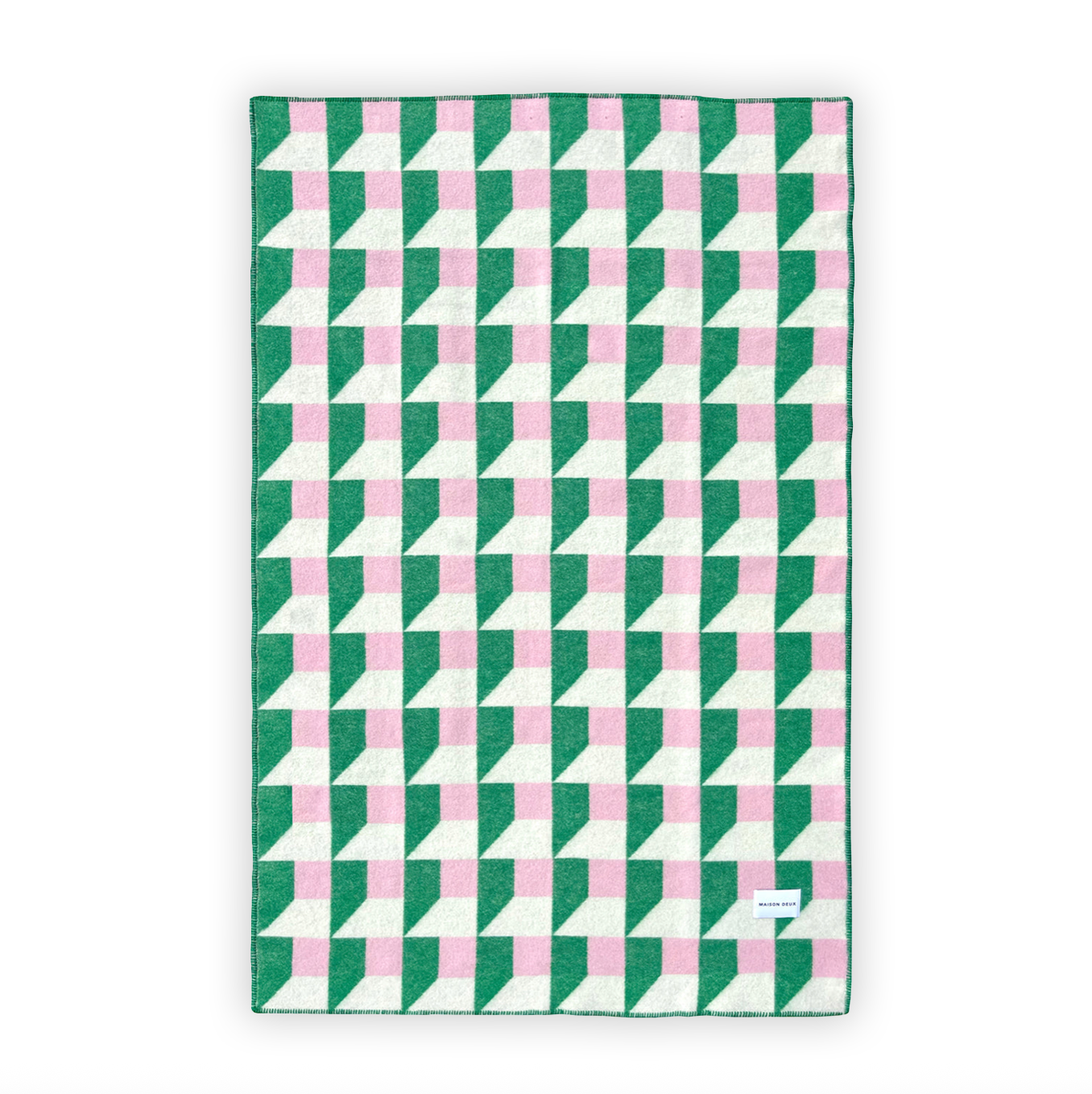 Grass Pink Cubics Blanket