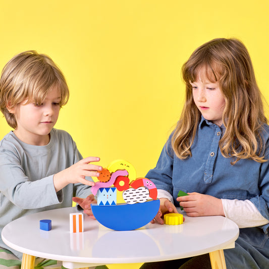 Teeter Totter Shape Wood Balance Game
