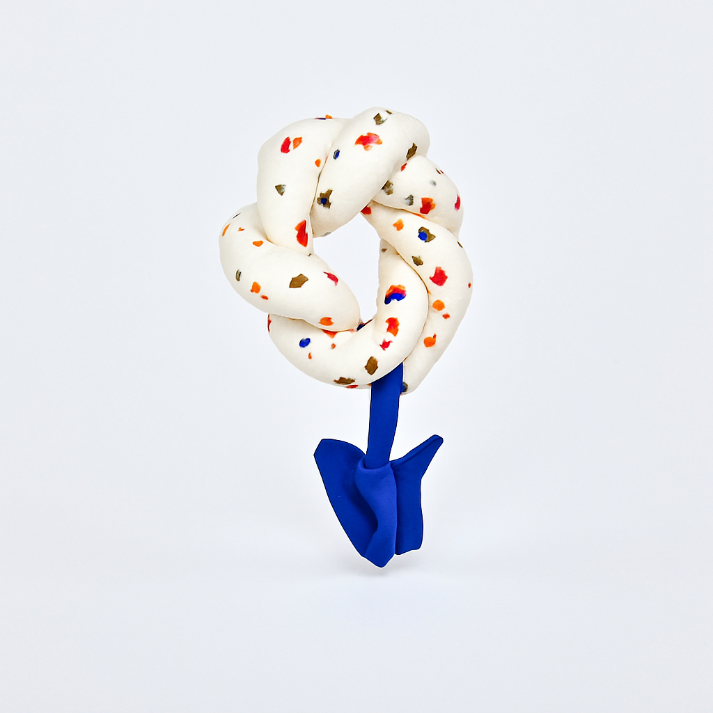 Decorative ring with colorful pattern on a white background