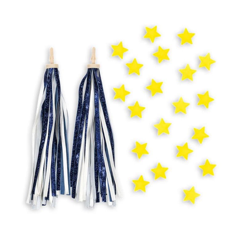 Konges Sløjd Dark Blue Glitter Bicycle Streamers and Beads
