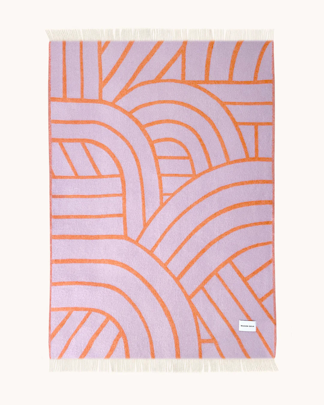 Maison Deux - Lilac Orange Lines Blanket