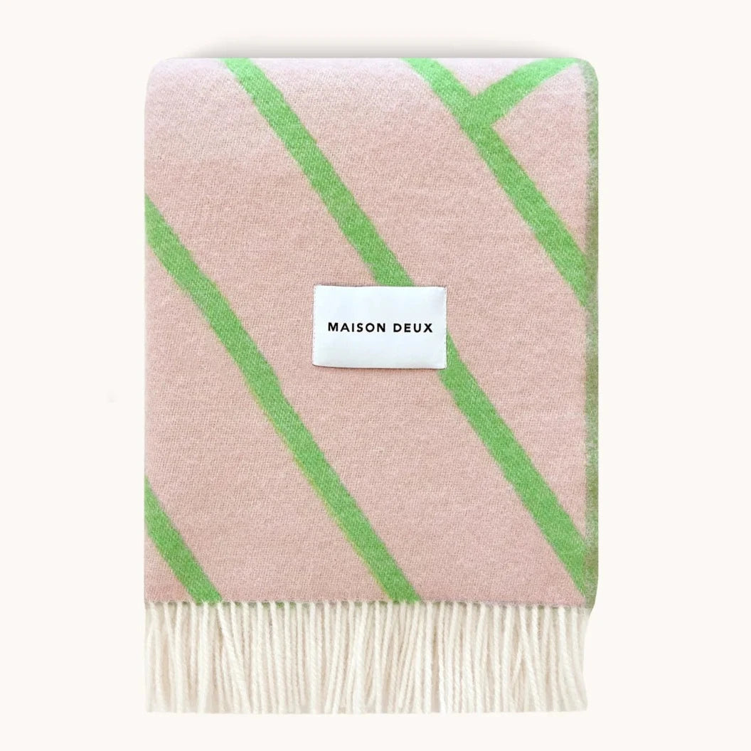 Maison Deux - Pink Apple Lines Blanket