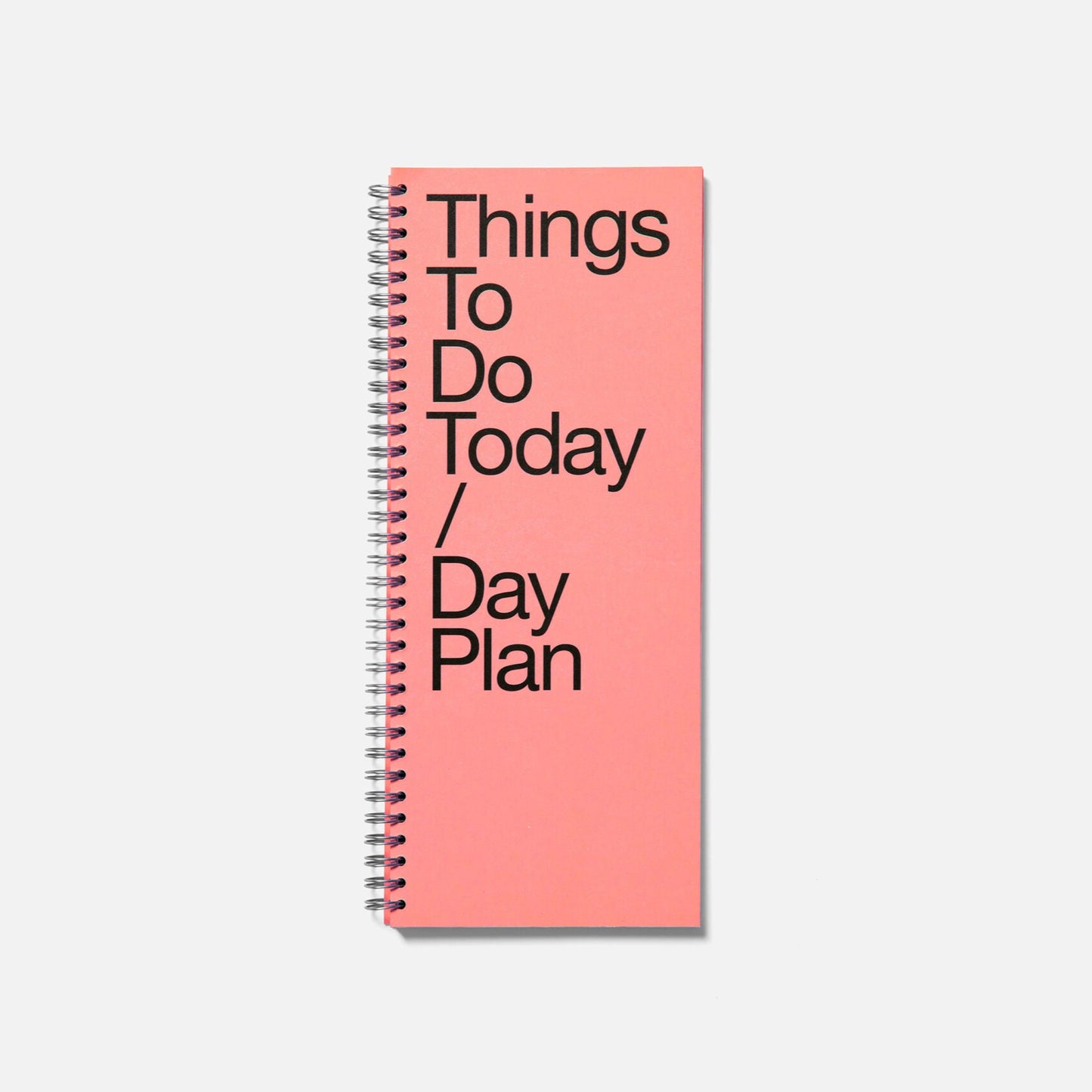 Pink notebook with 'Things To Do Today / Day Plan' text on a white background