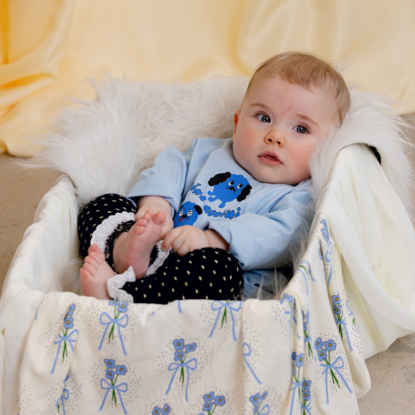 Mini Rodini Blue Doggies Long Sleeve Tee