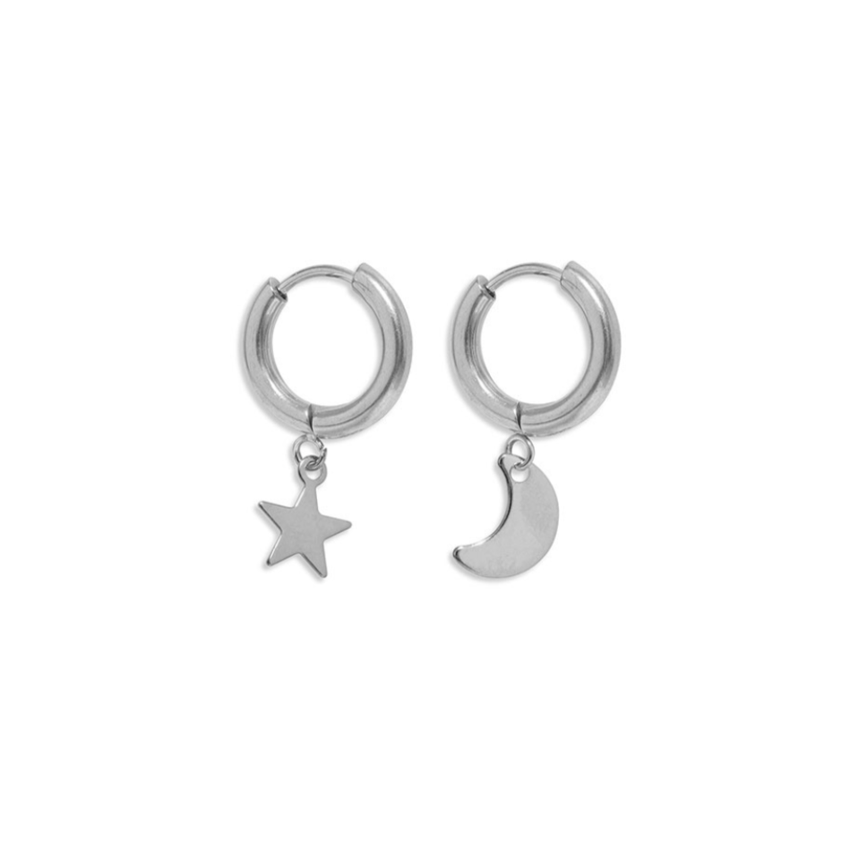 Silver Astral Hoops