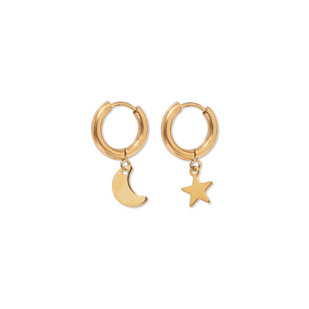 A Weathered Penny Gold Astral Hoops