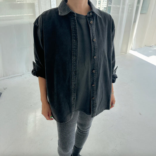 Le Bon Shoppe Theo Black Heavy Denim Jacket