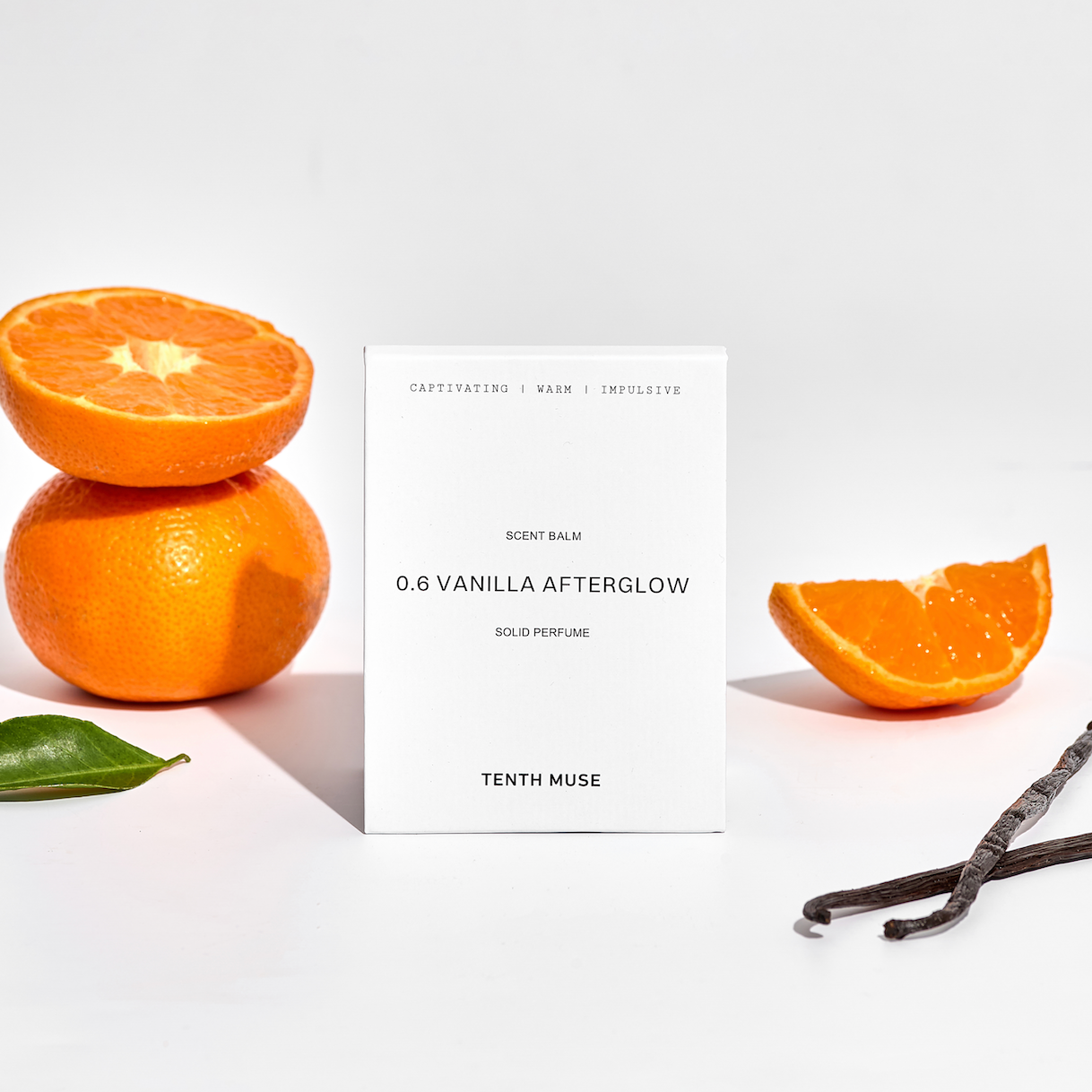 Solid perfume in a sleek compact, featuring a blend of natural ingredients like shea butter, coconut oil, and beeswax. Offers a warm, sophisticated scent with notes of bergamot, orange, amber, sandalwood, vanilla, and musk. Easy to refill or mix fragrances, perfect for all-day wear and on-the-go application.