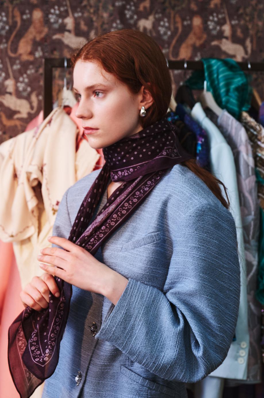 Becksöndergaard Fig Red Lacia Tabby Sia Scarf