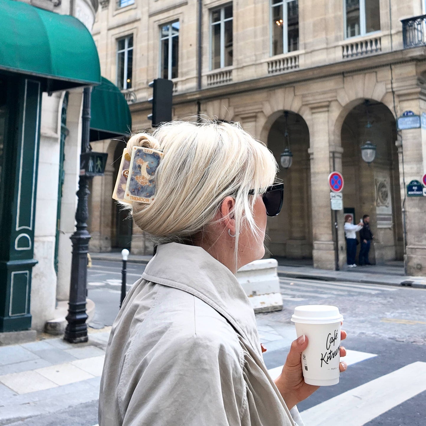 Moon Tarot Card Hand-Painted Claw Hair Clip