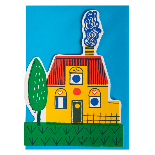 Yellow Home Letterpress Greeting Card