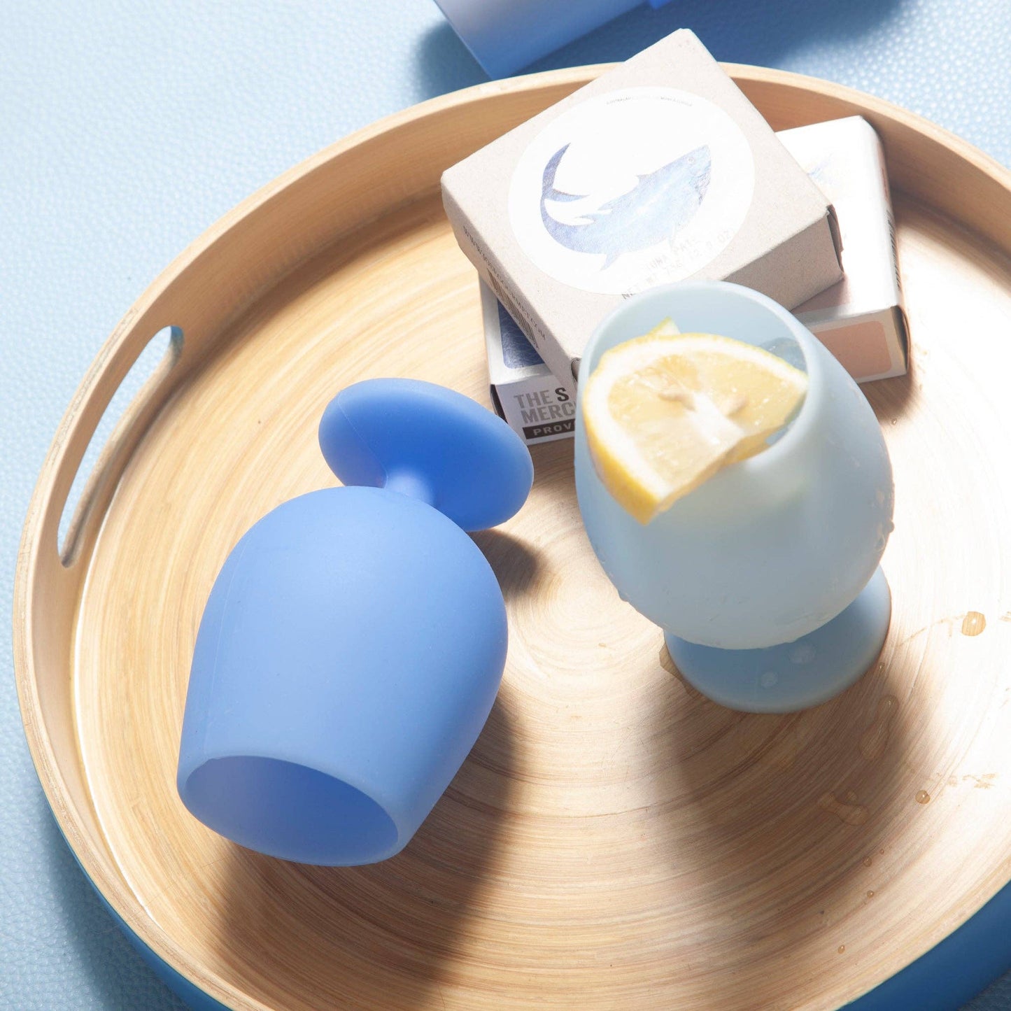 Sky + Kingfisher Stemm Silicone Unbreakable Wine Glasses