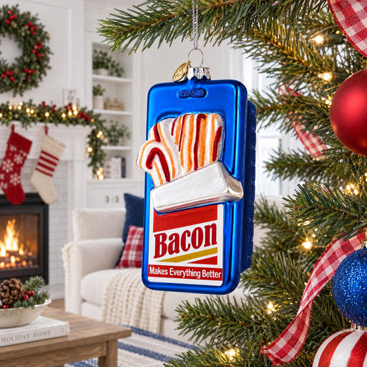 Bacon Glass Christmas Ornament