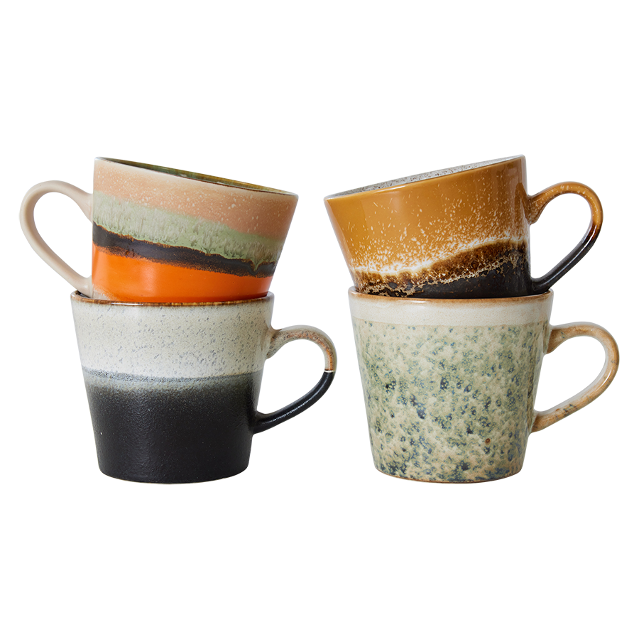 HKliving 70's Ceramics Verve Cappucino mugs (set of 4)