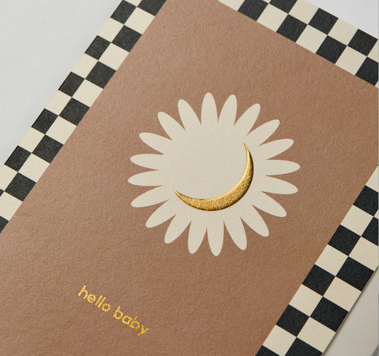 Hello Baby Moon Greeting Card