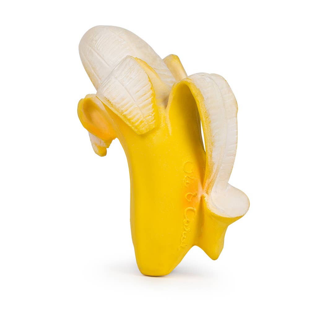 Yellow banana-shaped container on a white background