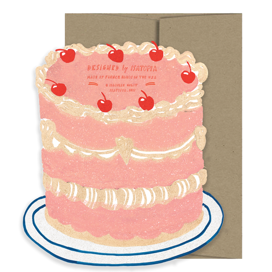 Party Cake Die Cut Greeting Card