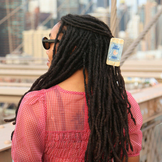 Farm Fresh Eggs Hand-Painted Claw Hair Clip