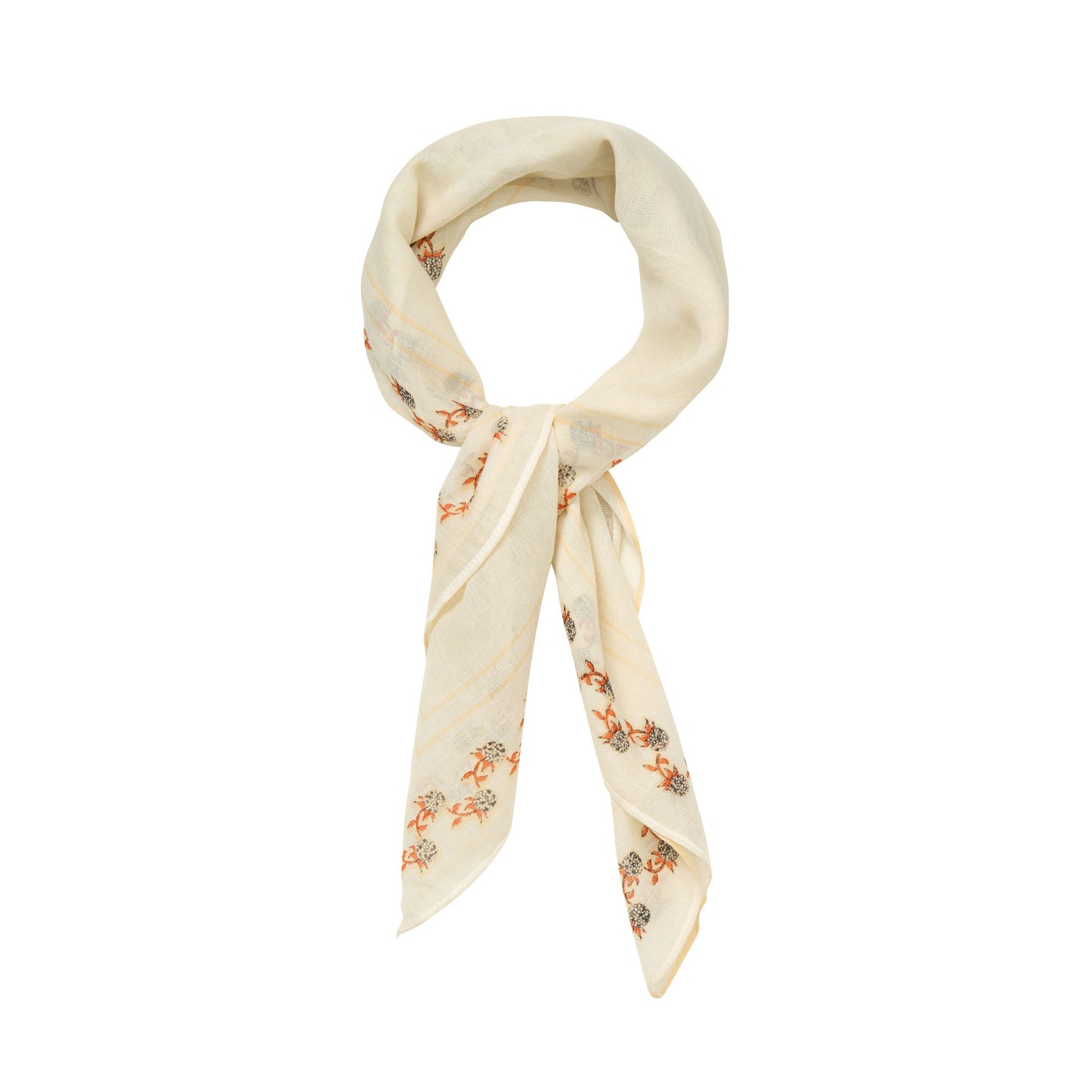 Birch white necklace with floral pattern on a white background