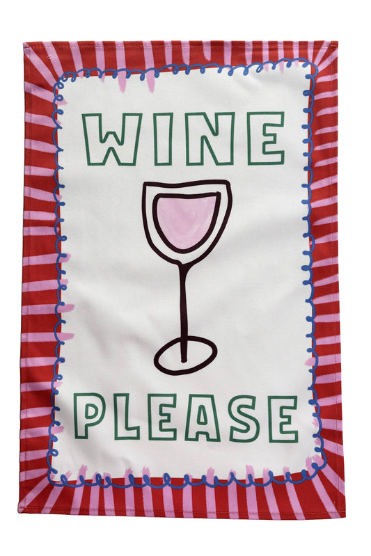 Wine Please Tea Towel
