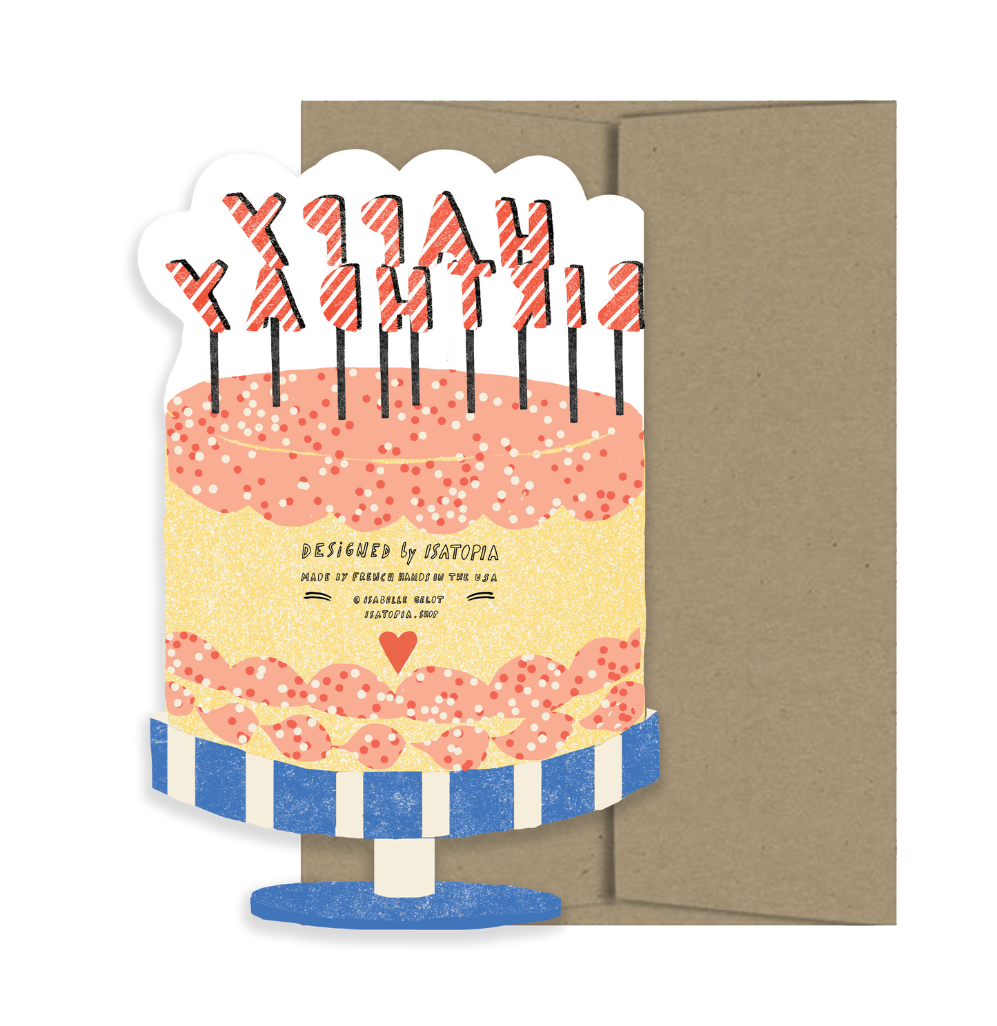 Happy Birthday Cake Die Cut Greeting Card