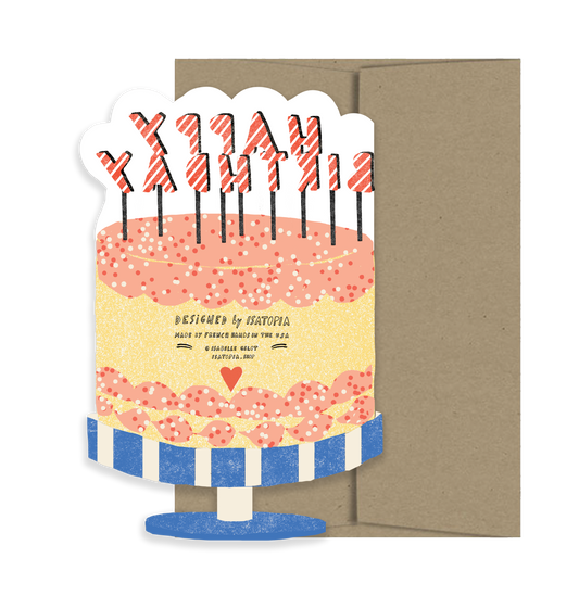Happy Birthday Cake Die Cut Greeting Card