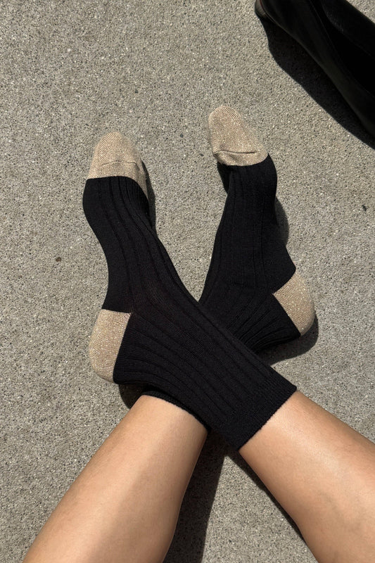 Le Bon Shoppe Black / Gold Her Glow Socks