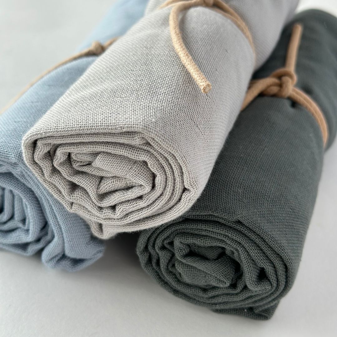 Dusty Green Muslin Cloth - 100% Organic Cotton