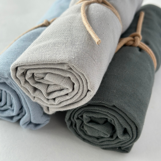 Dusty Green Muslin Cloth -  100% Organic Cotton