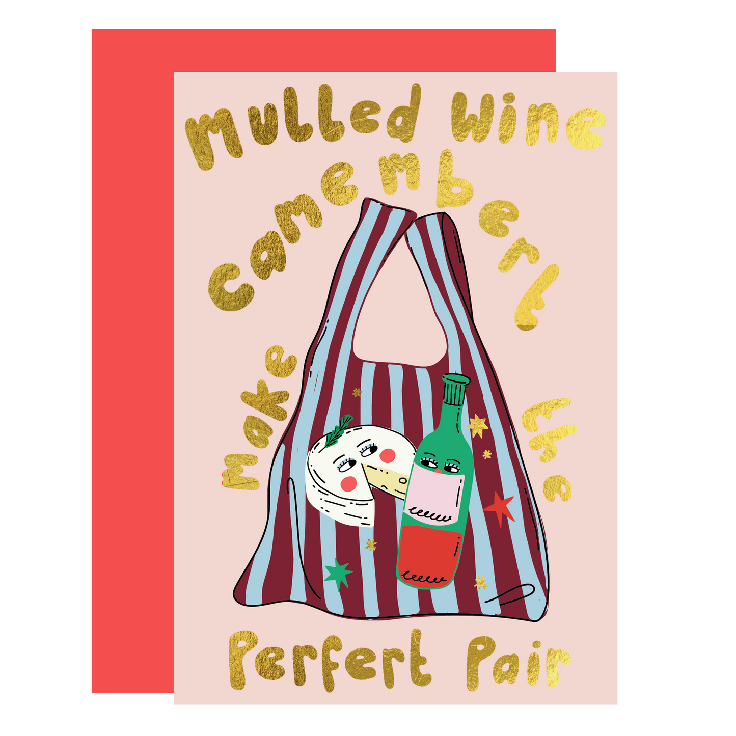 Mulled Wine & Camembert Christmas Greeting Card