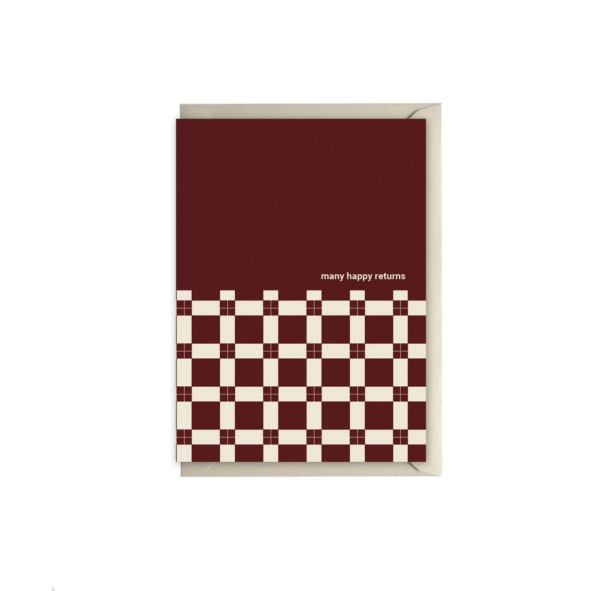 Claret Tiled Happy Birthday Greeting Card