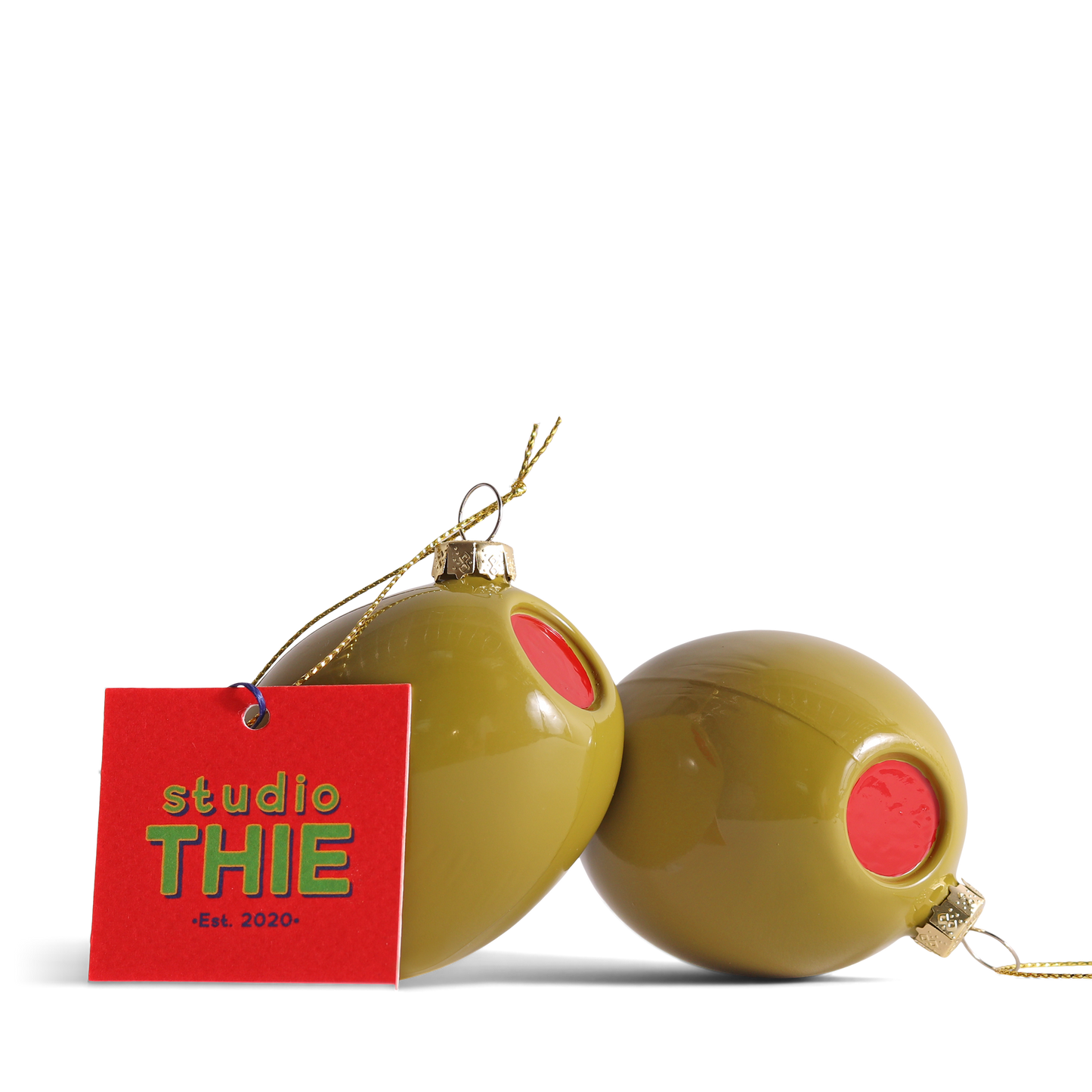 Olive Glass Decoration,