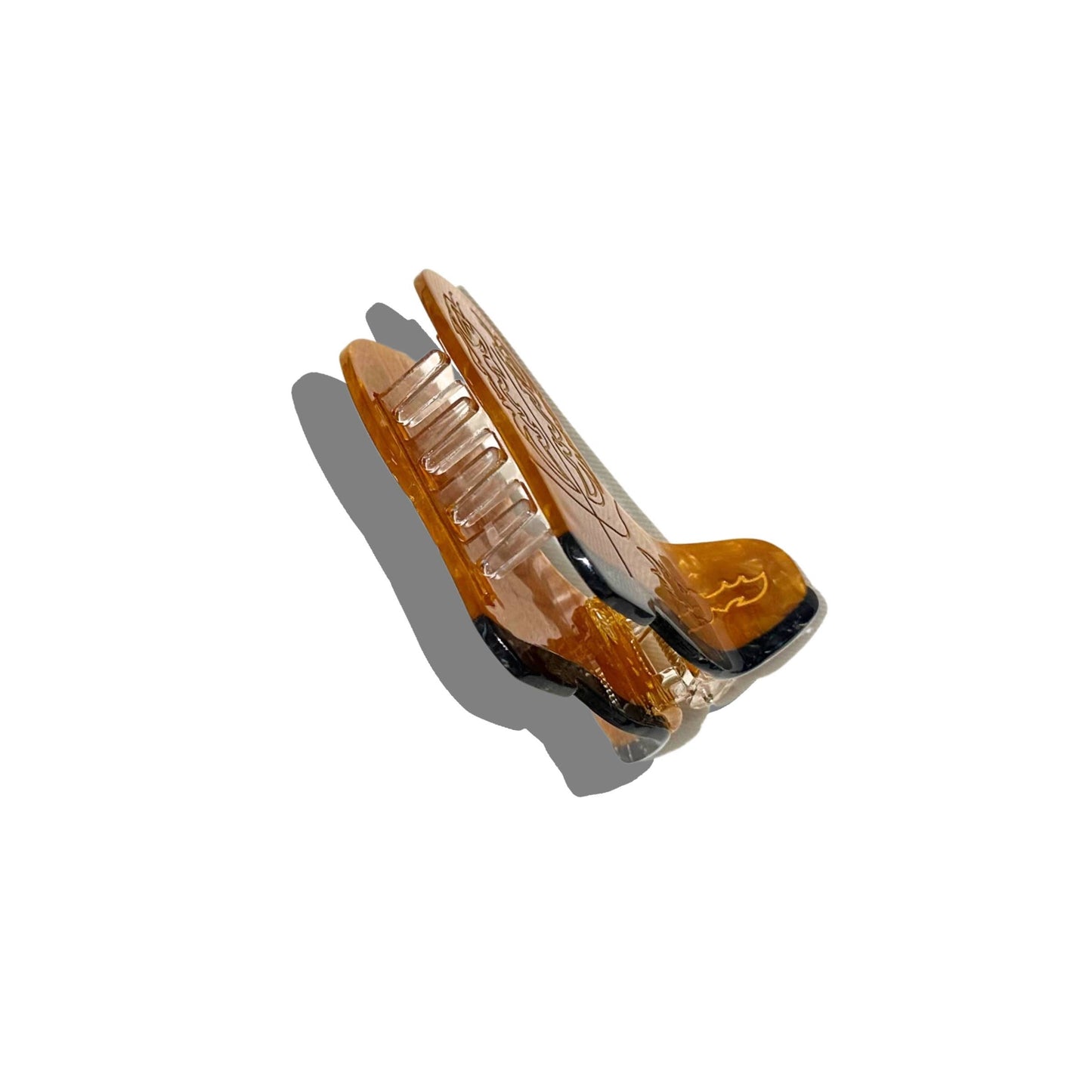 Hand-Painted Western Cowboy Boot Claw Hair Clip