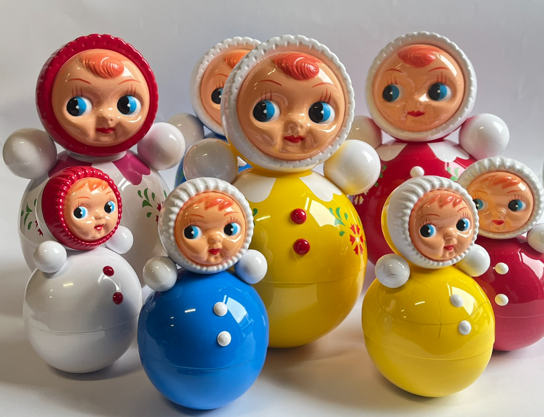 Retro Roly-Poly Doll Blue M