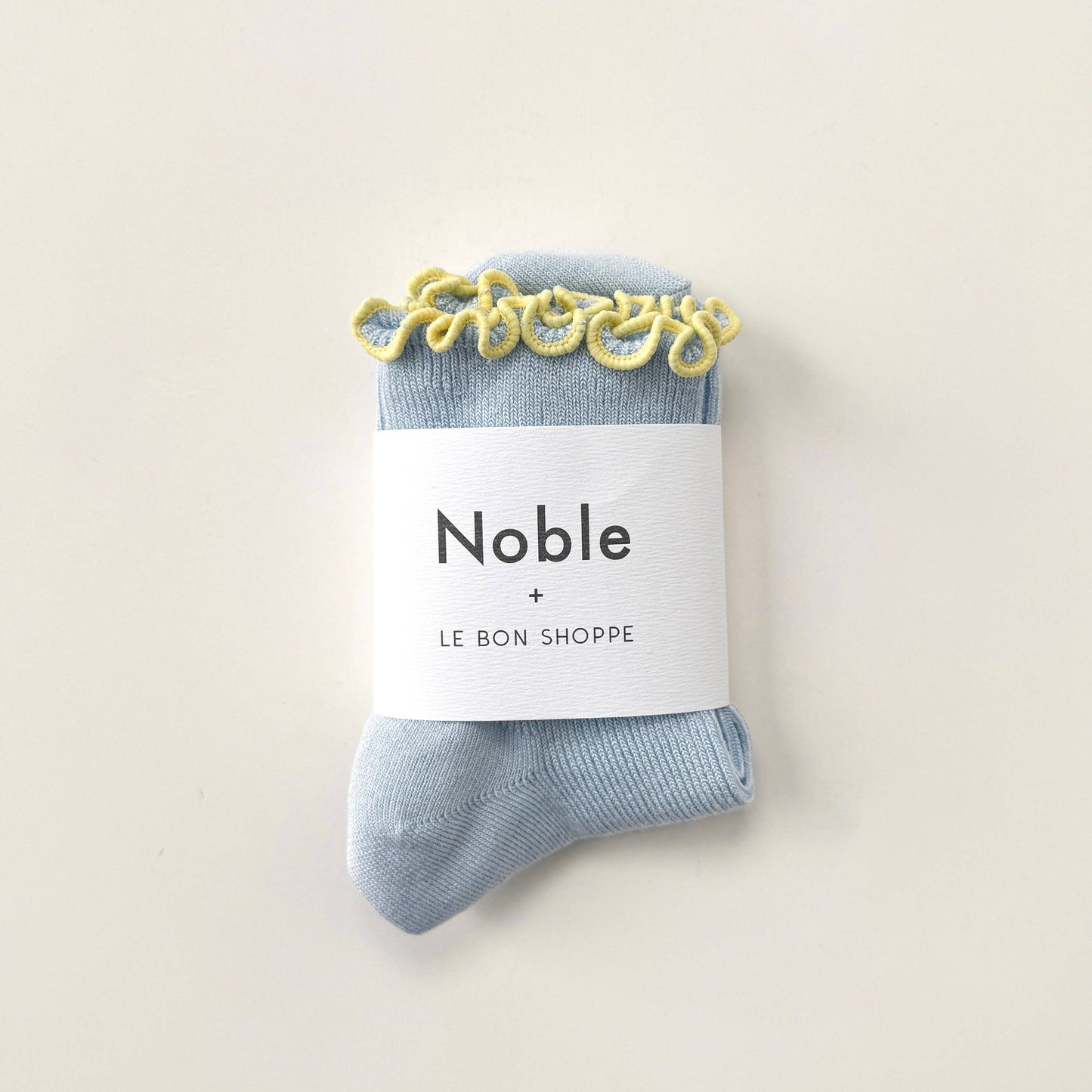 Le Bon Shoppe Baby Blue/Butter Petite Ruffled Modal Socks