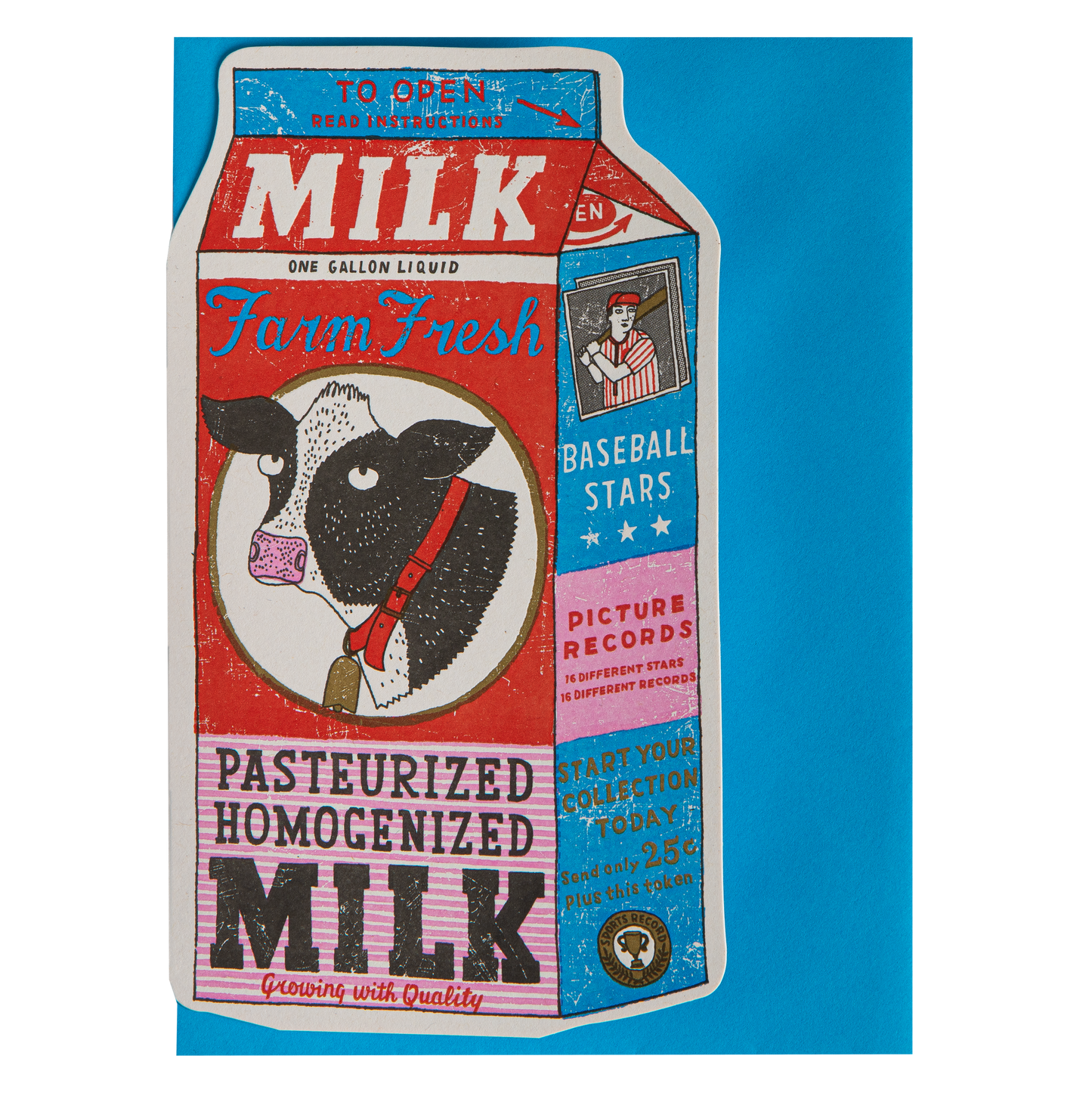 Milk Carton Letterpress Greeting Card