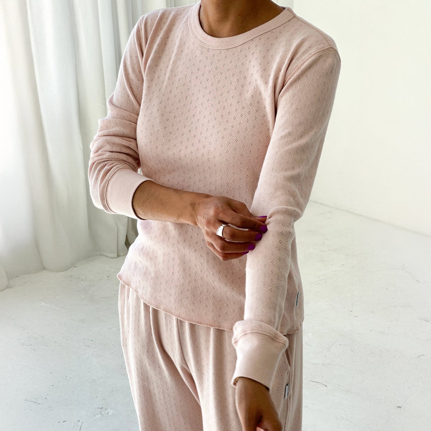 Le Bon Shoppe Baby Pink Pointelle Fundamental Tee