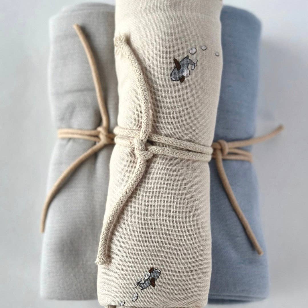 Dream Blue Muslin Cloth - 100% Organic Cotton