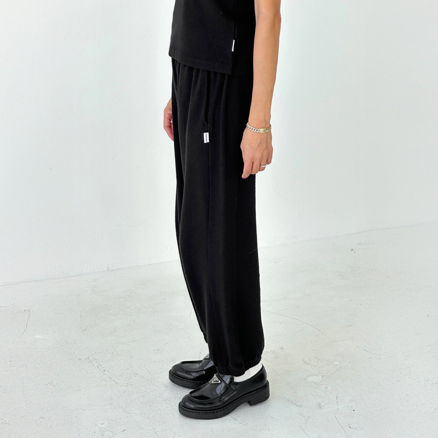 Le Bon Shoppe Black Pointelle Balloon Pants